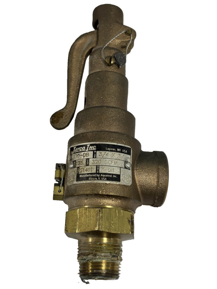 AQUATROL BRASS SAFETY RELIEF VALVE 570-DB 3/4" X 3/4" 135 PSI 320 GPM
