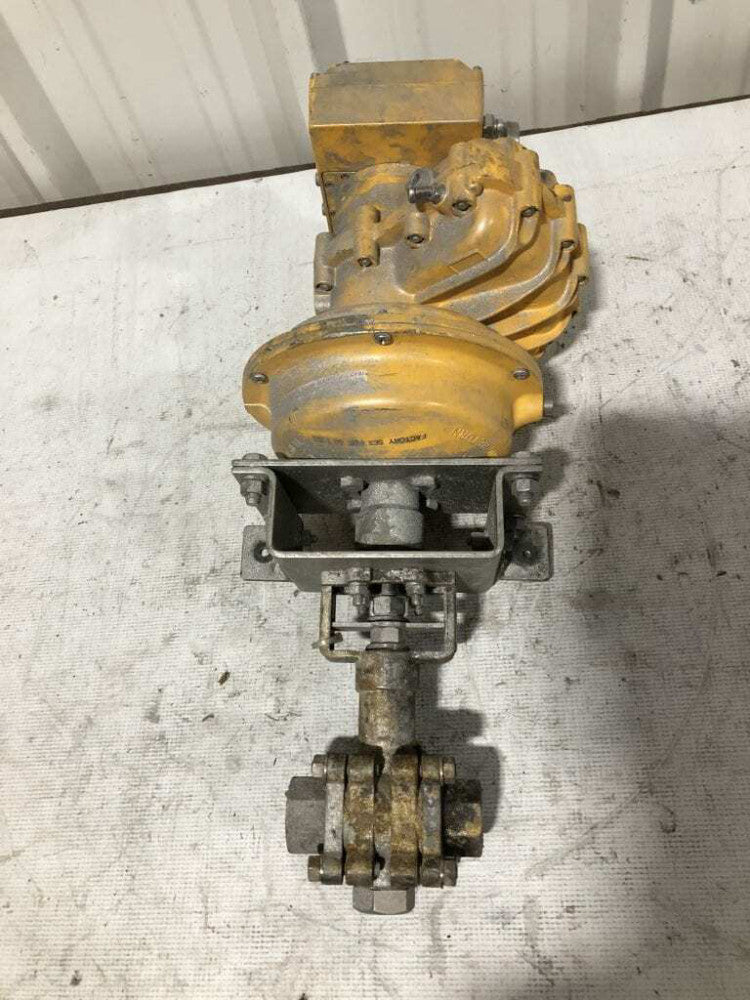GGosco 1" Rotary Actuated WCB Dual Pak Soft Seated Ball Valve 1000WOG; CF8M ball