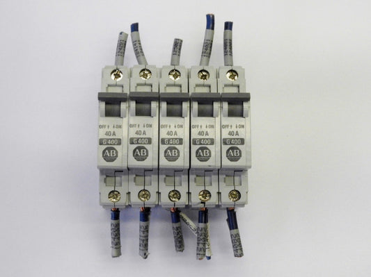 (Lot of 5) Allen-Bradley CAT 1492-CB1 Ser B 40 Amp Ciruit Breakers