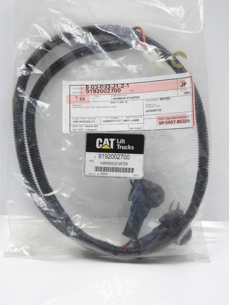 CAT 9192002700 Starter Harness for Fork Lift, Lift Truck