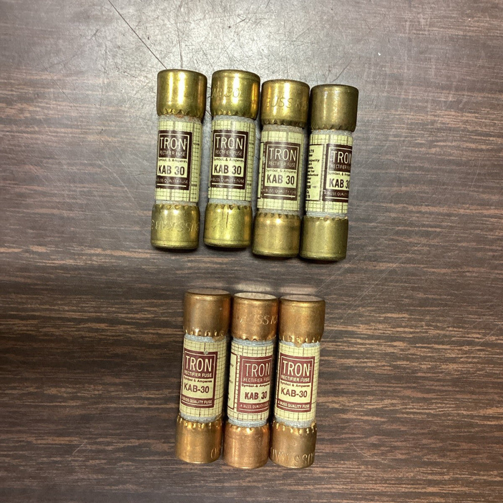 Lot Of 7 Bussmann Tron KAB-30 Fuses 30A