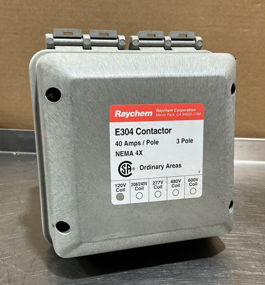 RAYCHEM CHEMELEX E304 CONTACTOR 40A 3P 120V COIL 4X ENCLOSURE NOS Surplus