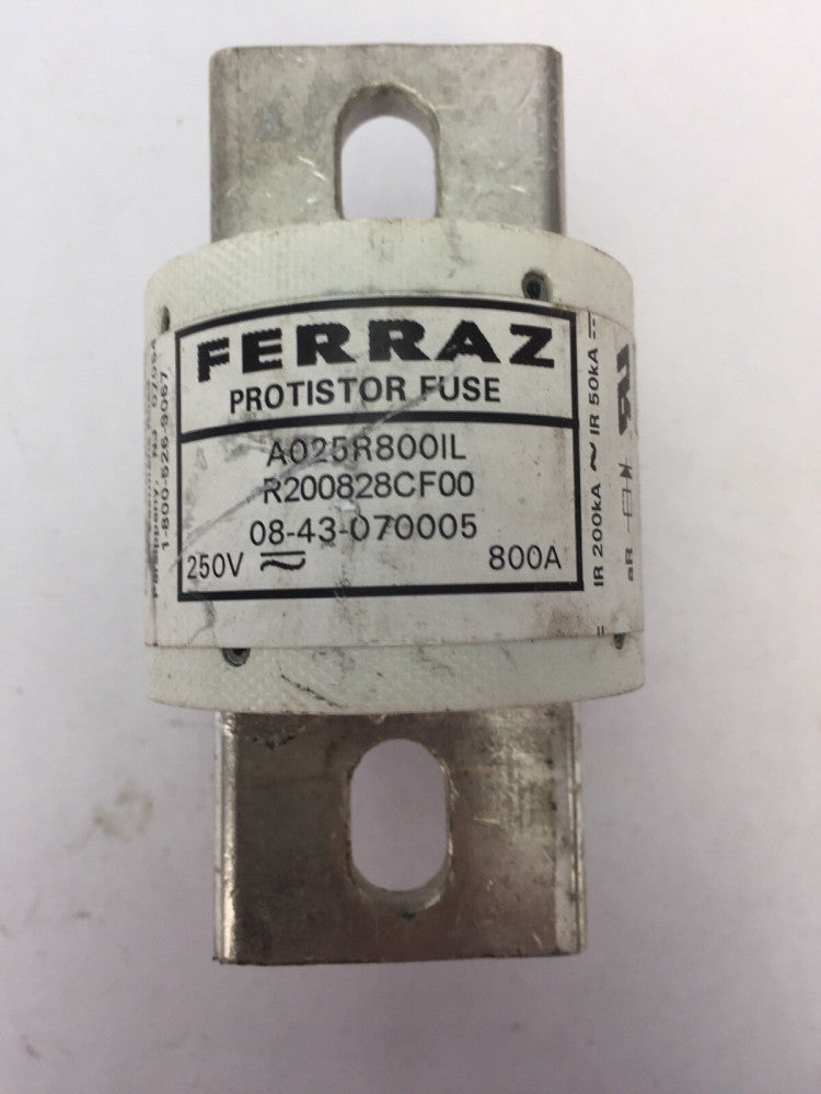 FERRAZ A025R800IL PROTISTOR FUSE 250VAC 800A R200828CF00 (LOT OF 3)