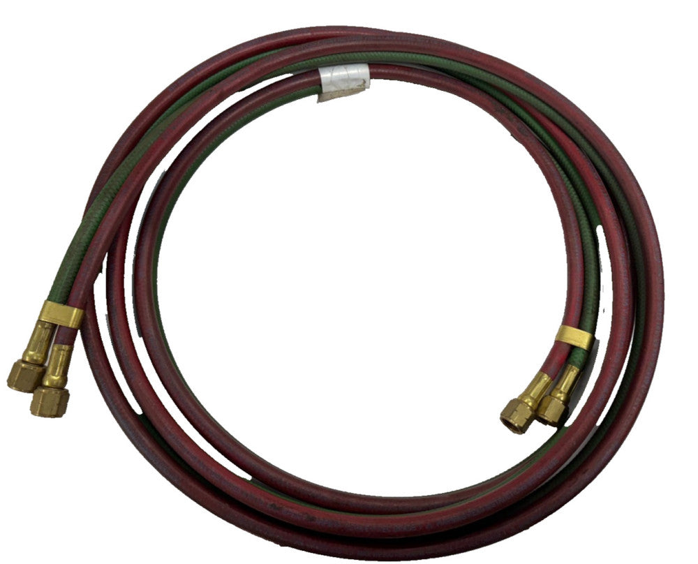 TWIN LINE WELDING HOSE, 1/4" HOSE INSIDE DIA, GREEN/RED BB X BB, 12-1/2FT LF,R