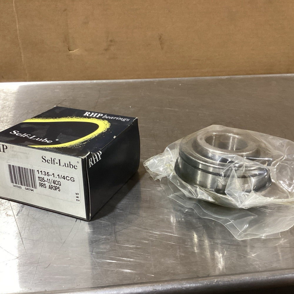 RHP SELF-LUBE BALL BEARING 1135-1.1/4CG NOS SURPLUS