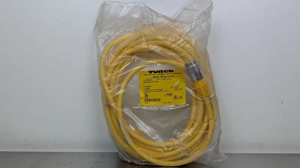 Turck RSM RKM 461-7M/S3059 Cordset U-38557 7/8" Male/Female 4-Pin 7m Yellow