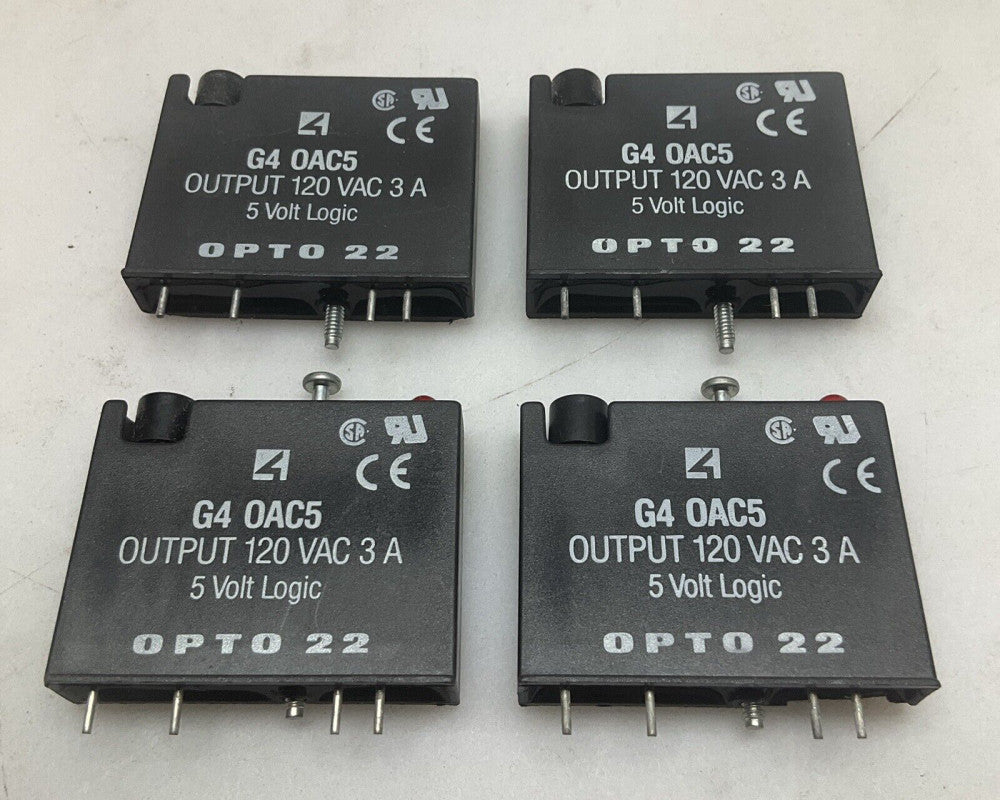 4 Pack Opto 22 G4OAC5 Output Module 12-140 VAC 5 VDC Logic