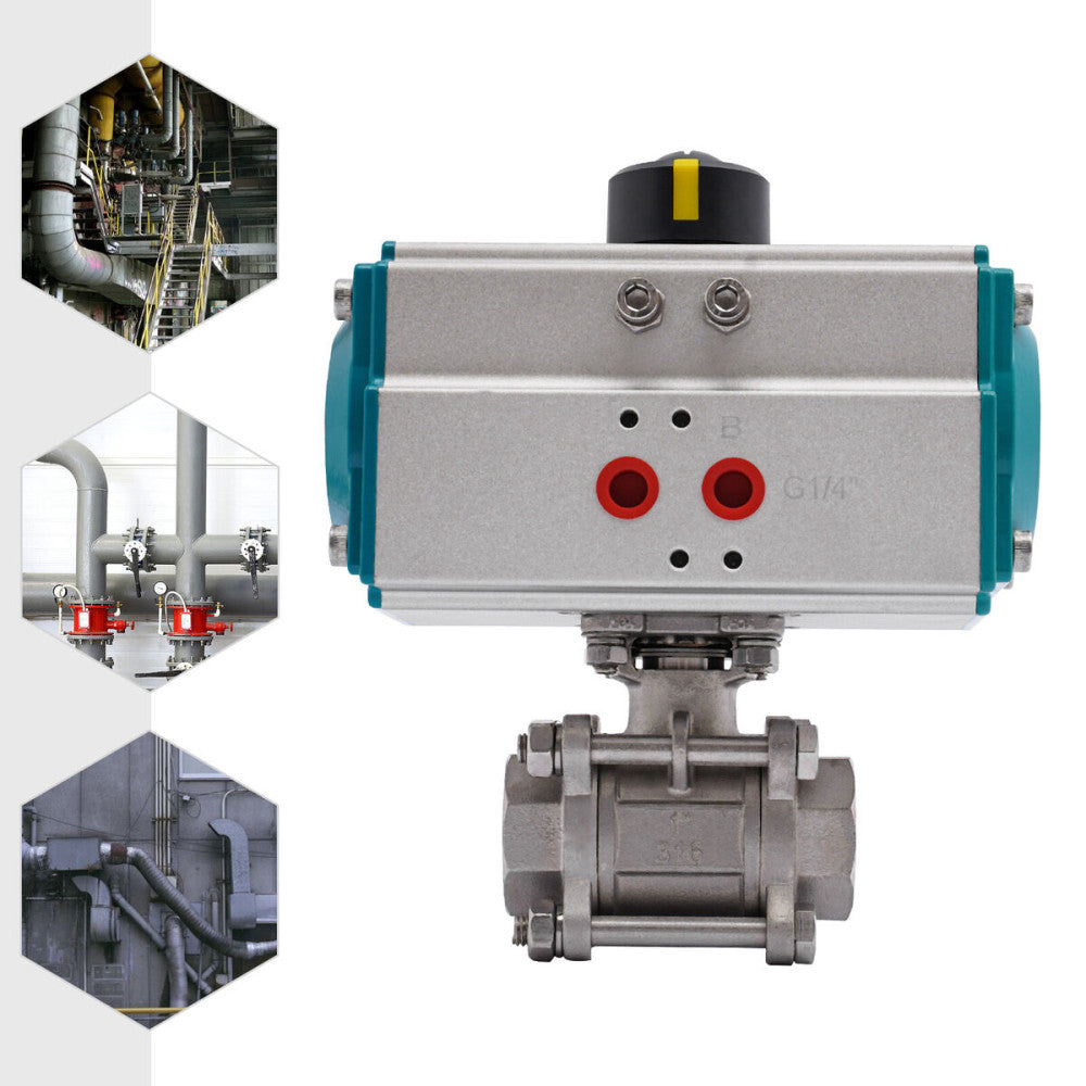 1'' Pneumatic Stainless Steel Ball Valve For Medium Temperature up to 212�H New