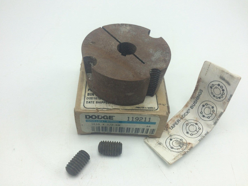 NEW Dodge 119211 Taper Lock Bushing 1610X1/2" 