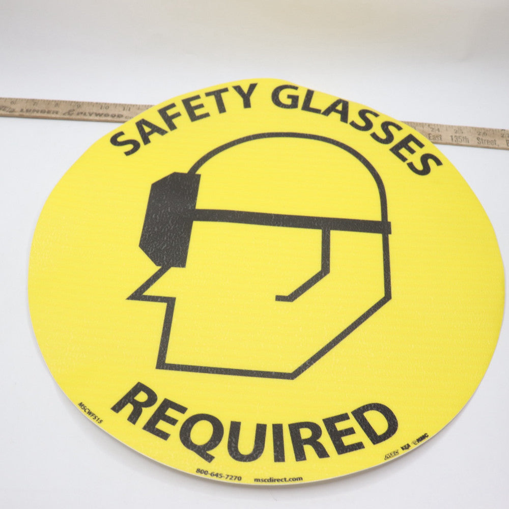 MSC Accident Prevention Adhesive Backed Floor Sign "Safety Glasses Required"