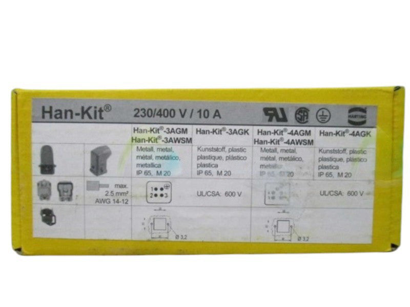 HARTING 3AWSM HAN-KIT ELECTRICAL CONNECTOR 230/400V,10A  NSFS
