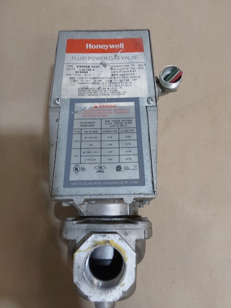 Honeywell V4055A 1031 Fluid Power Gas Valve 110/120V 50/60 & V5055A 1020...O14