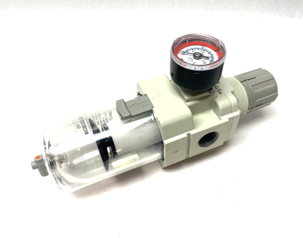 SMC AW40-N04-Z-B Modular Filter Regulator w/ Gauge 7-125psi Set Press