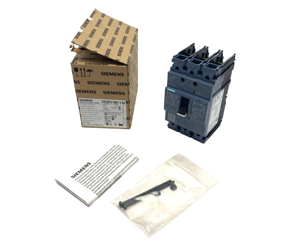 Siemens 3VA5120-6ED31-0AA0 Circuit Breaker 3P UL Frame 125 Breaking Cap 20A