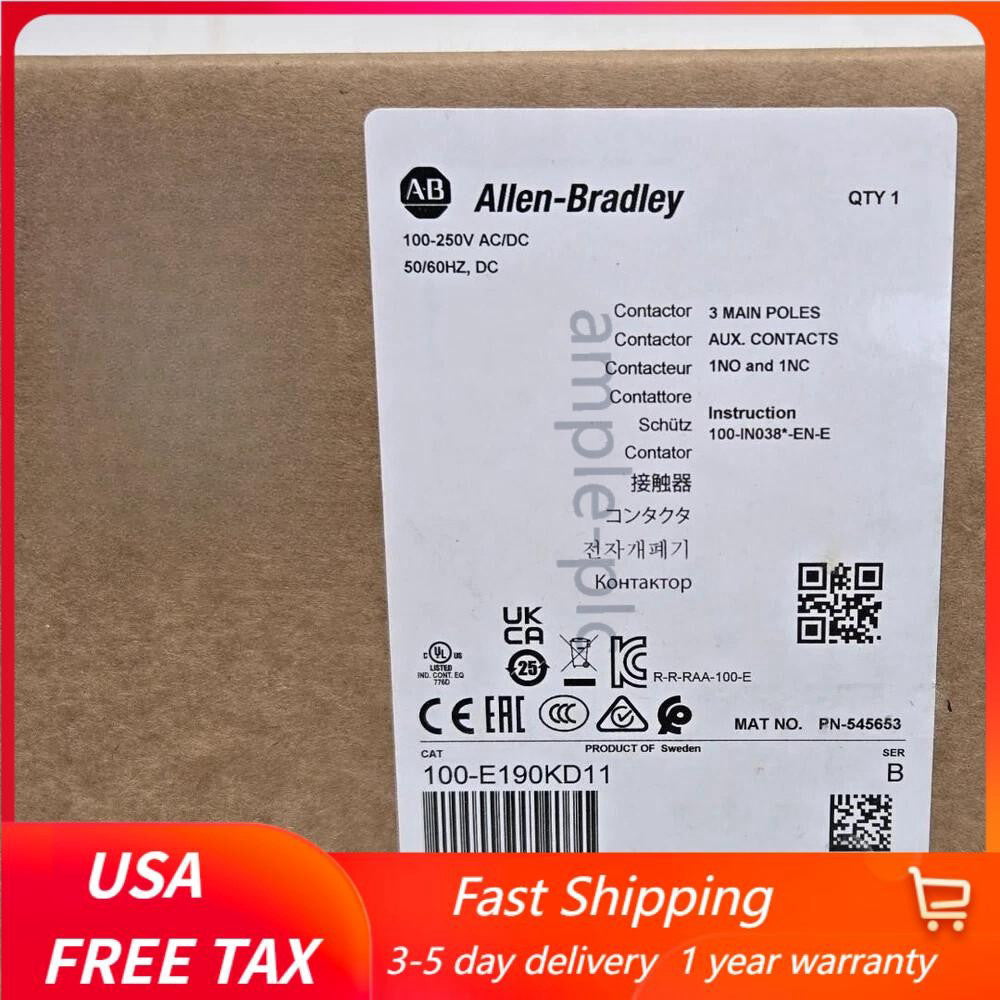 100-E190KD11 100E190KD11 Contactor 100-250Vac 3P NEW US Free Tax