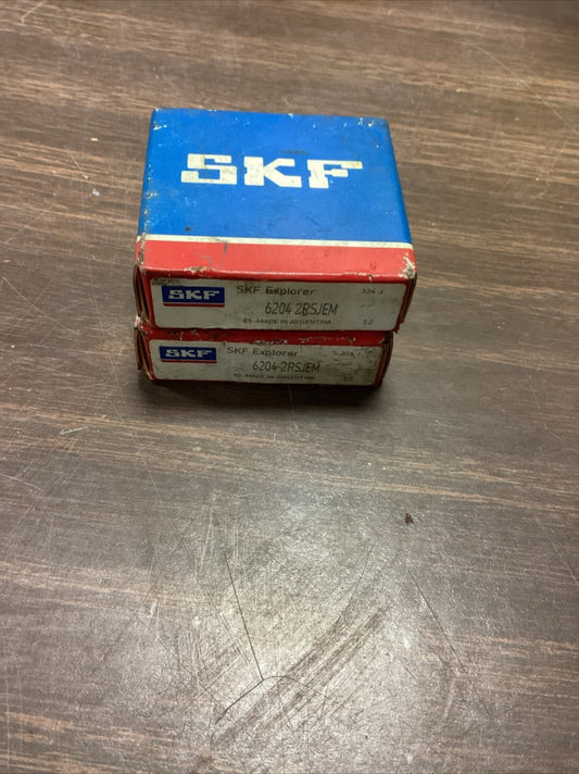 2 Pack SKF 6204-2RSJEM Deep Groove Ball Bearing 20 X 47 X 14 MM