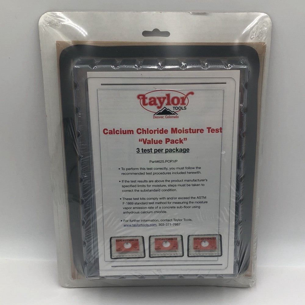 TaylorTool Company Calcium Chloride Moisture Test Value Pack (3 Tests) Sealed