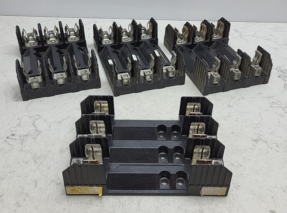 4 Pack Bussmann Buss R60060-3CR Fuse Holder 3-Pole 60 Amp 600V *USED