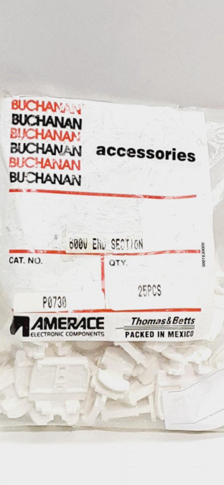 Buchanan P0730 Terminal Block End Section NEMA 700 Series 25-Pack 