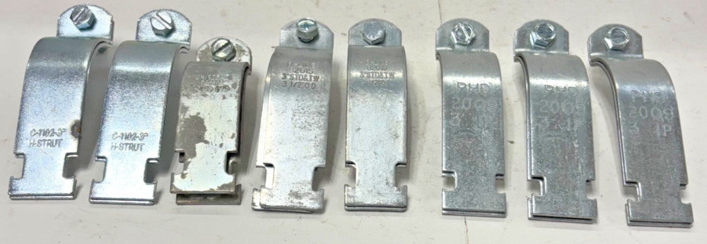 CONDUIT/PIPE CLAMPS LOT OF 8 SIZES 2-1/2" 3"