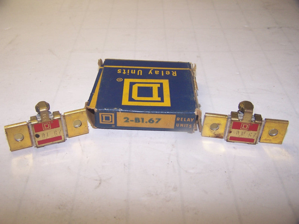 2) NEW SQUARE D B STYLE OVERLOAD HEATER ELEMENT SIZE B1.67 BOX OF 2 