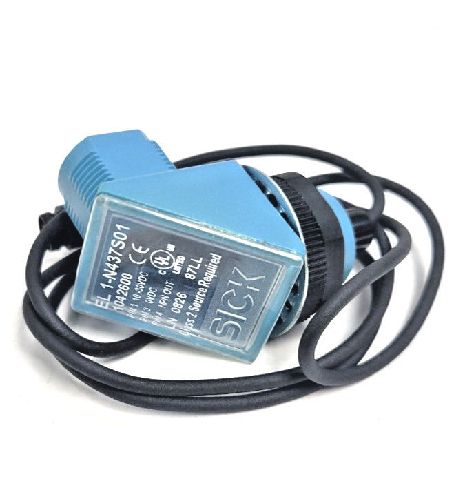 SICK EL 1-N437S01 PHOTOSWITCH SENSOR 1042600 10-30VDC, LN 0826, 87LL, CLASS 2
