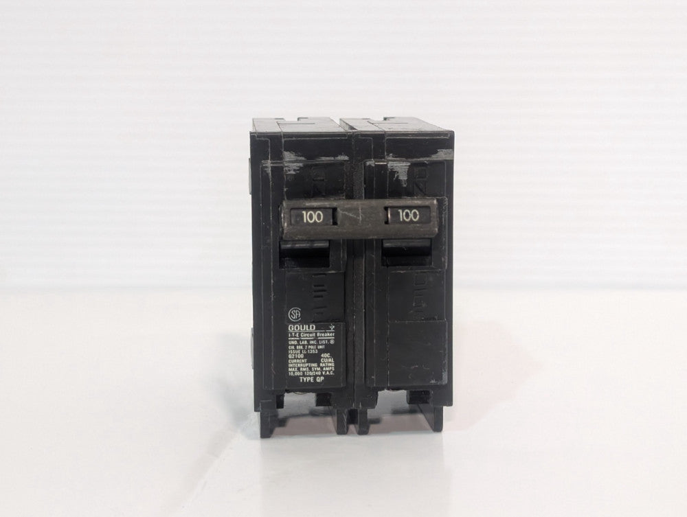 Gould I‑T‑E Q2100 Type QP circuit breaker, 100A, 120/240VAC, 2 pole, 10kAIC