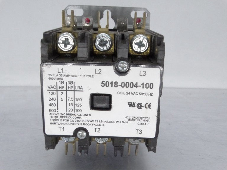 HARTLAND CONTROLS 5018-0004-100 CONTACTOR USED