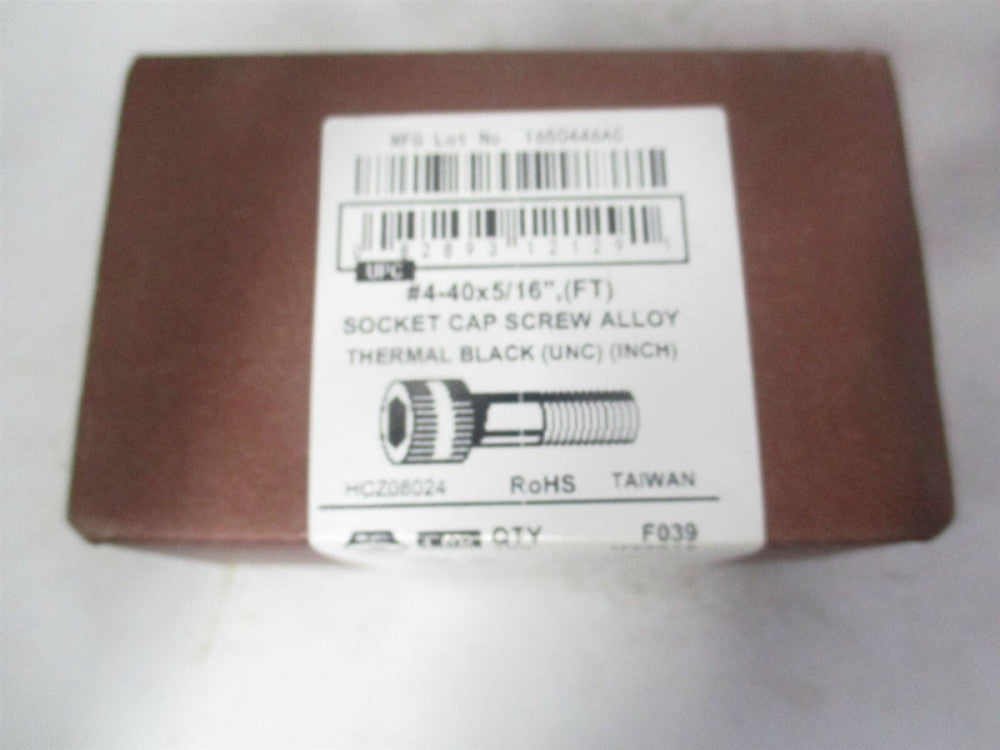 (581117P) #4-40 UNC 5/16" Alloy Steel Oxide Hex Socket Cap Screw - Pack of 100