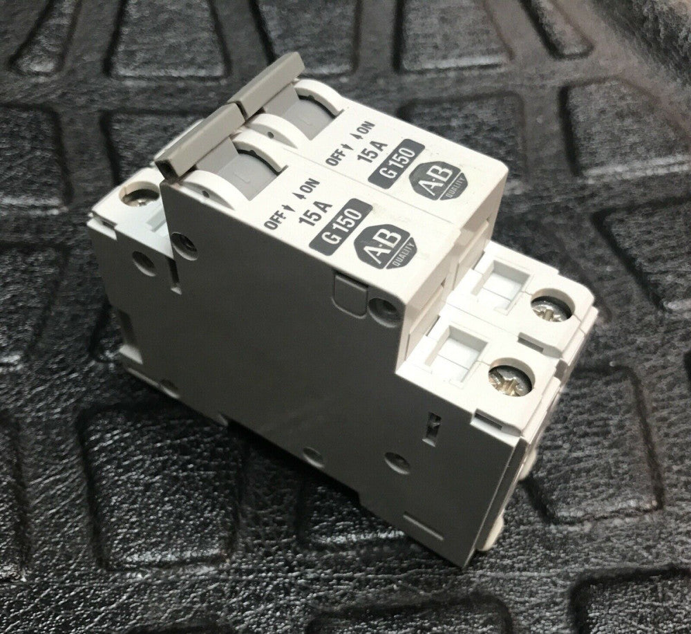 Lot of 2 Allen-Bradley 1492-CB1G150 Circuit Breaker 15A 277V 1-Pole