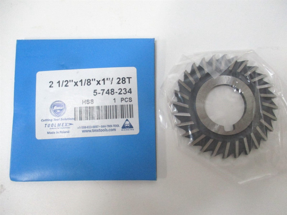 TMX (5-748-234) 2-1/2" x 1/8" x 1" w/.250" Keyway 28 Teeth Metal Slitting Saw 