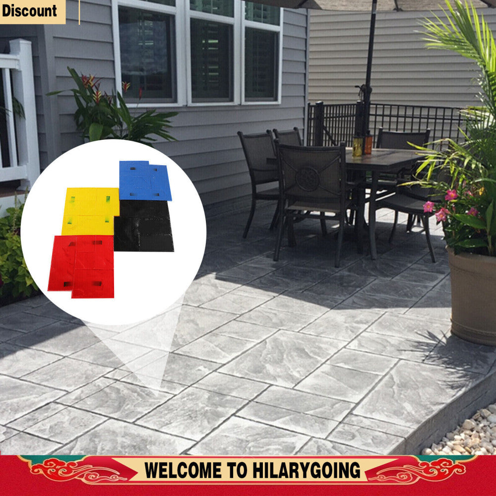 4PCS Concrete Texturing Skin 24x24" Concrete Stamps Mats Set Concrete Stamping