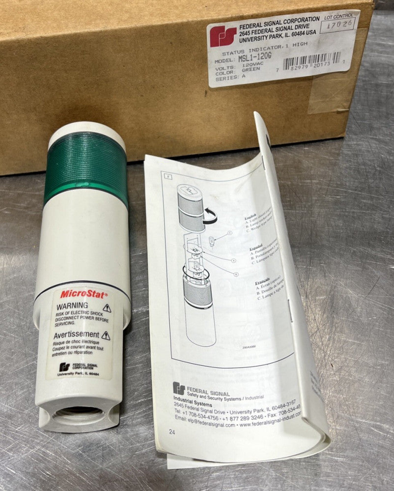 Federal Signal Corporation MSL1-120G 1-High Status Indicator (Series A, 120 VAC)