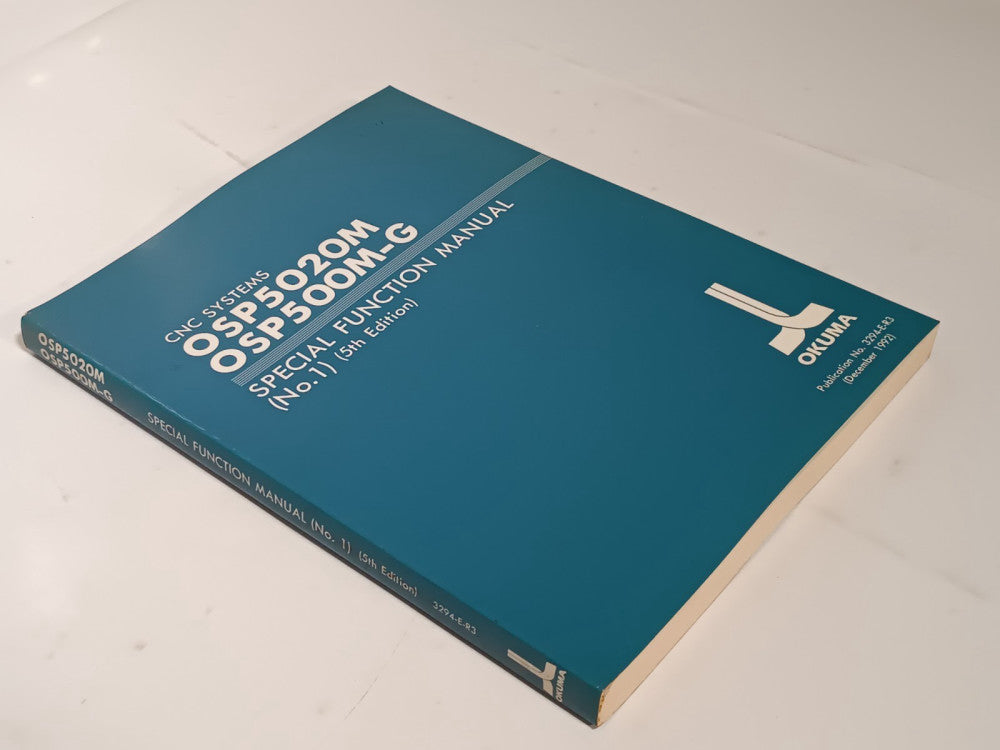 Okuma OSP5020M OSP500M-G Special Function Manual No. 1, 5th Edition 3294-E-R3