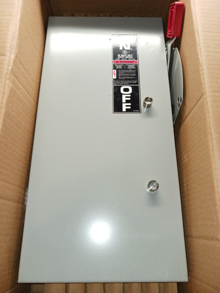 New Ge 60 Amp Fusible Heavy Duty Safety Switch TH3362J 3P 600 Vac Nema 12