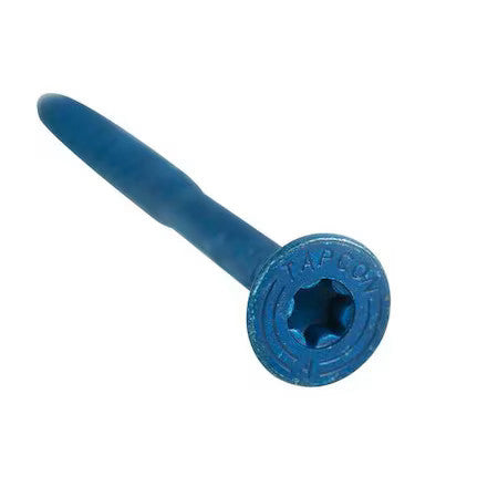 Tapcon 3187407V2 Tapcon Masonry Screw, 1/4" Dia., Flat, 2-1/4" L, Steel Blue