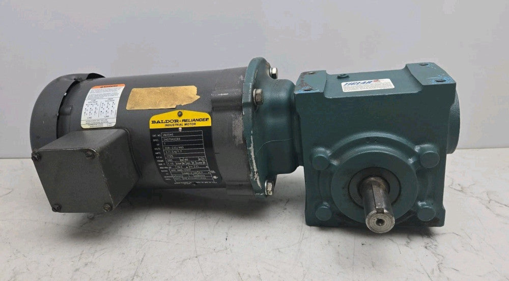Baldor VM3546 1 Hp 1725 Rpm 3Ph Motor w/ Dodge 20Q07R56 Gear Reducer 7:1 Ratio 