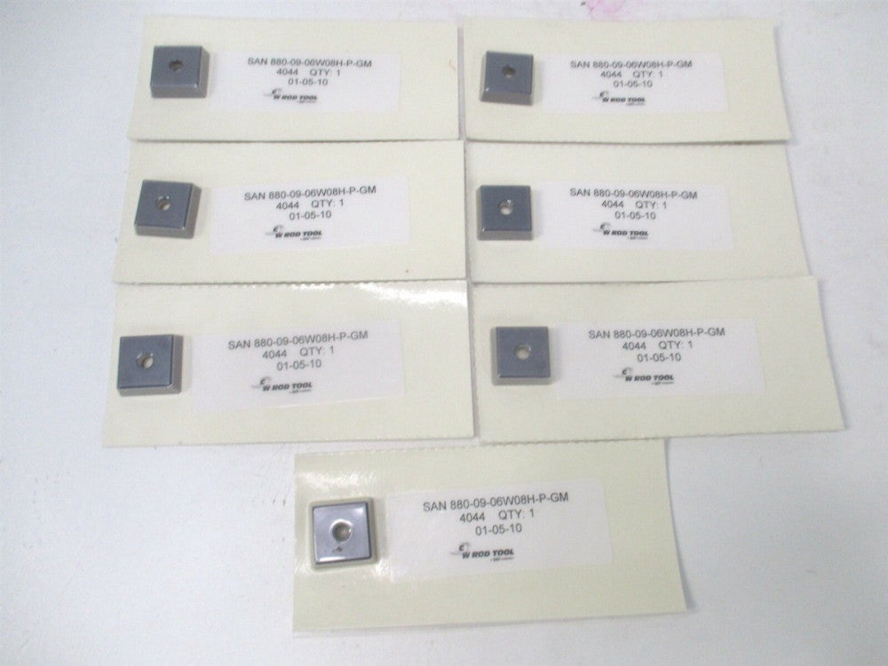 C.W. Rod (01-05-01) SAN 880-09-06W08H-P-GM Carbide Turning Insert - Lot of 7