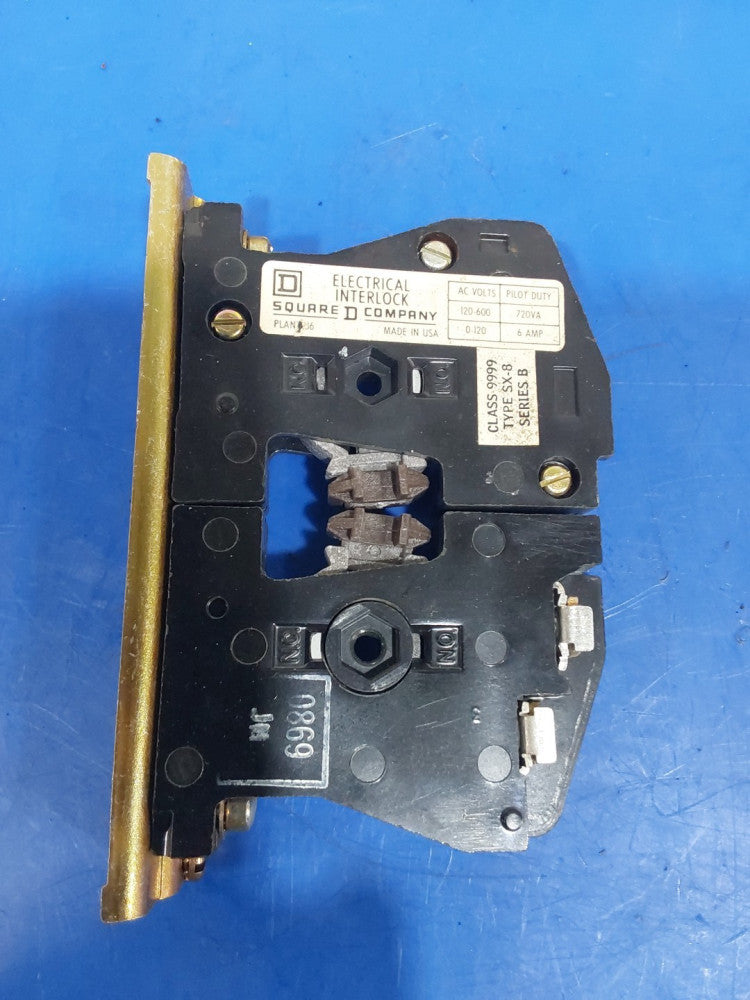 Square D 9999 SX-8 Electrical Interlock Auxiliary Contact Block Assembly 9999SX8