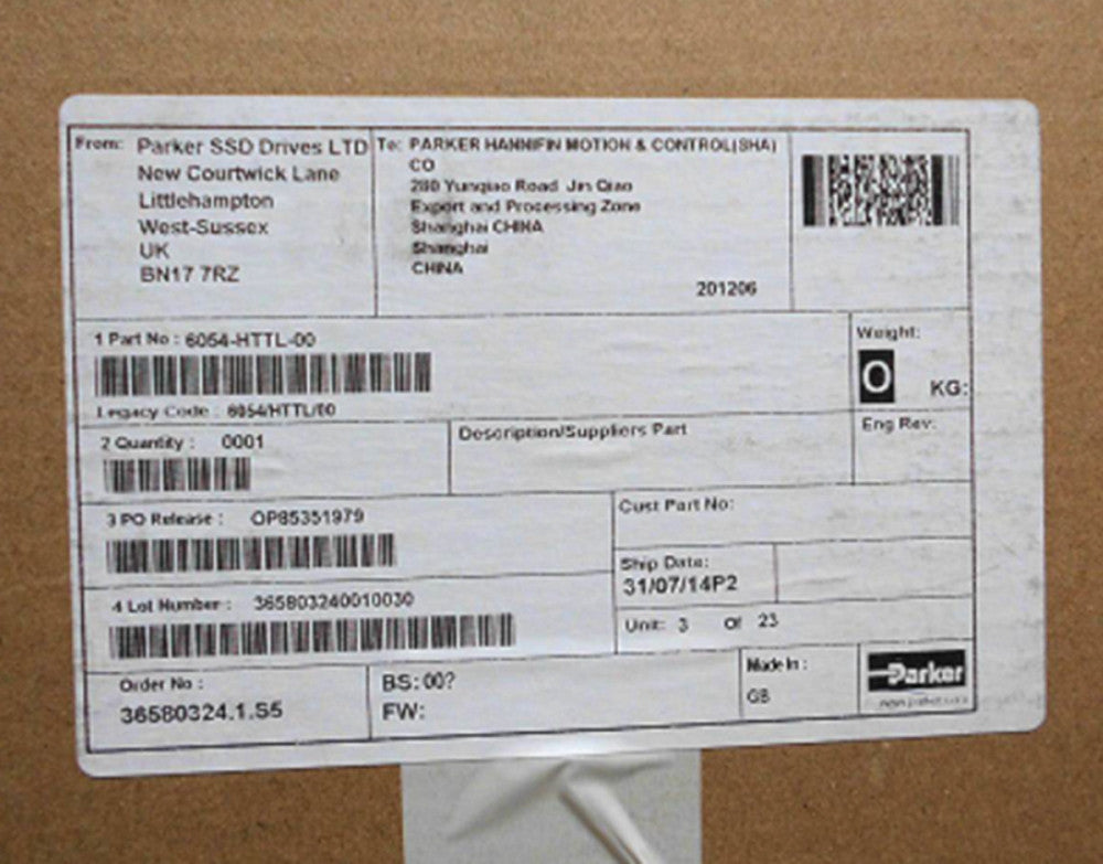 PARKER 6054-HTTL-00 Inverter Coding New In Box