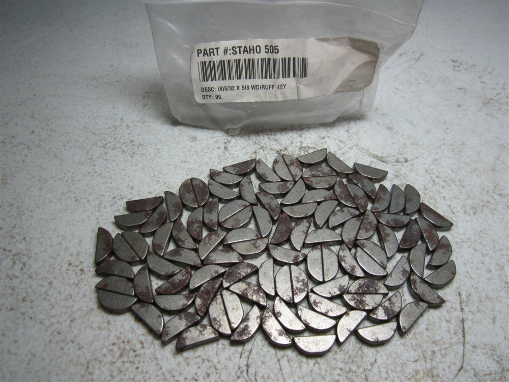 Staho 505 5/32" x 5/8" Wood Ruff Key - Pack of 99