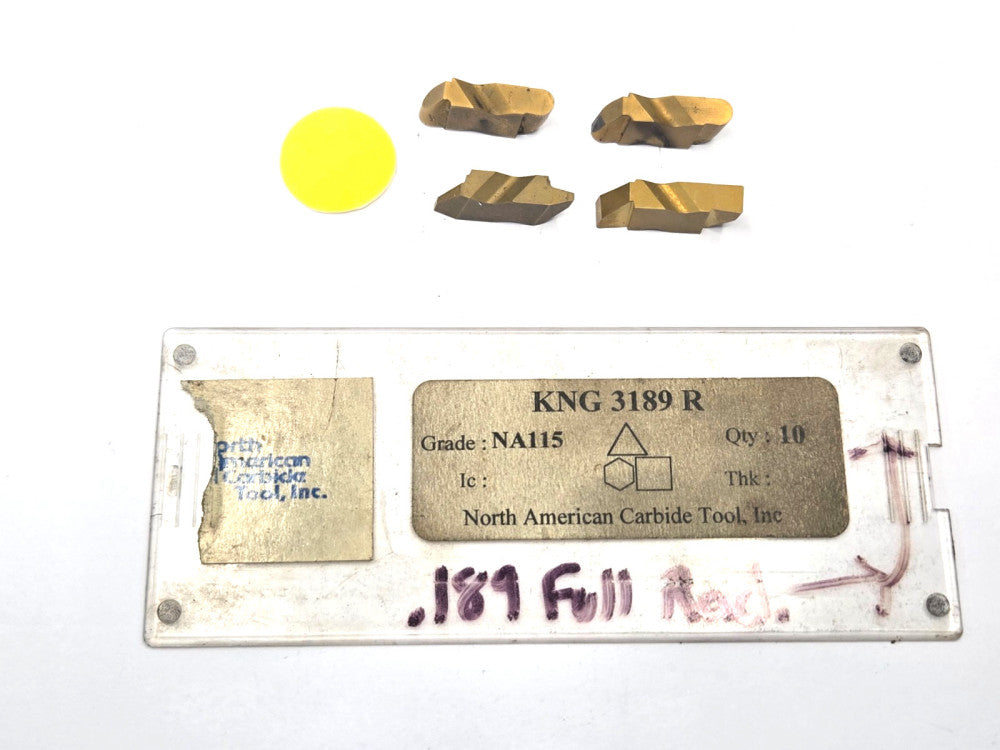 NORTH AMERICAN TOOL*KNG 3189 R *CARBIDE GROOVING INSERT******LOT OF 4