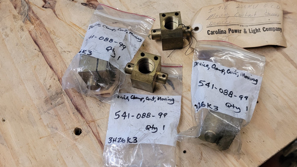 NOS Lot Of 4 Brass ITE 541-088-99 230kV GCB Moving Contact Clamping Devices