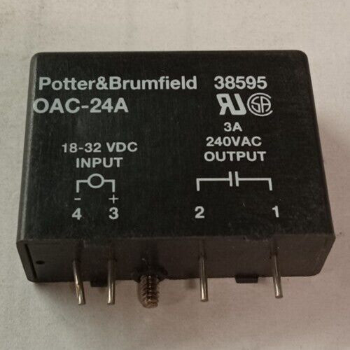NEW POTTER & BRUMFIELD SOLID STATE I/O RELAY 18-32 VDC IN 3A 240 VAC OUT OAC-24A