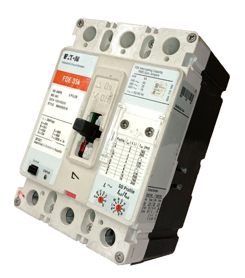 EATON 100 AMP CIRCUIT BREAKER 3 POLE 600 VAC  FDE310022W