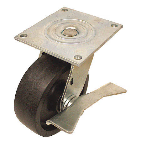 Zoro Select P21s-Pb060r-15-Cb Platecaster,Swivel,Polypropylene,7 1/2"H