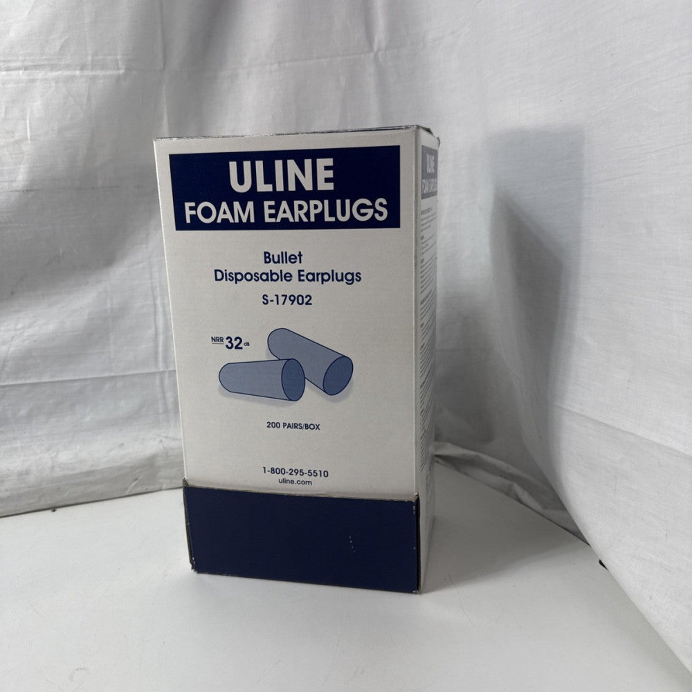 ULINE Bullet Foam Disposable Earplugs S-17902 NRR 32dB 200 Pairs 