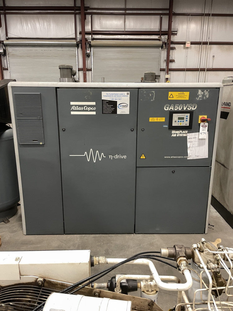 ATLAS COPCO GA50VSD 67HP Rotary Screw Air Compressor 220PSI 480V