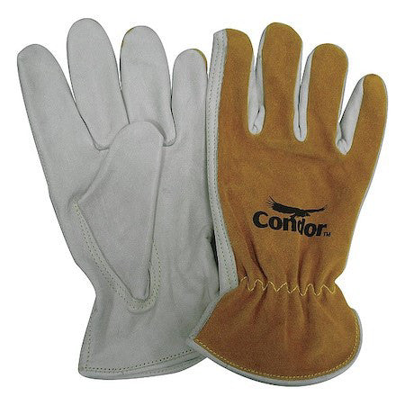 Condor 29Jv31 Leather Drivers Gloves, Cowhide, Shirred Slip-On, Keystone Thumb,