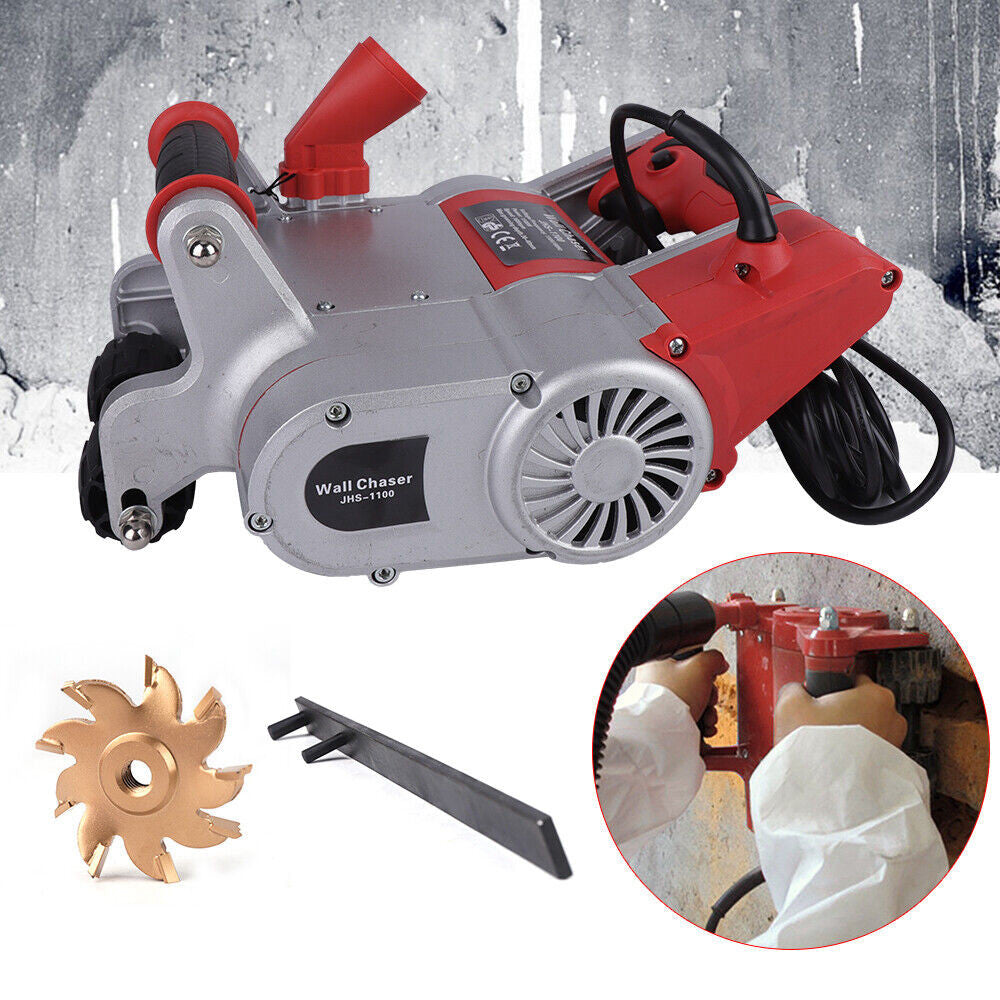 Electric Wall Chaser Slotting Machine Groove Cutting Concrete Cutter 1600W 110V